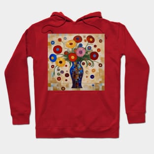 Abstract Flowers in a Geometric Vase Hoodie